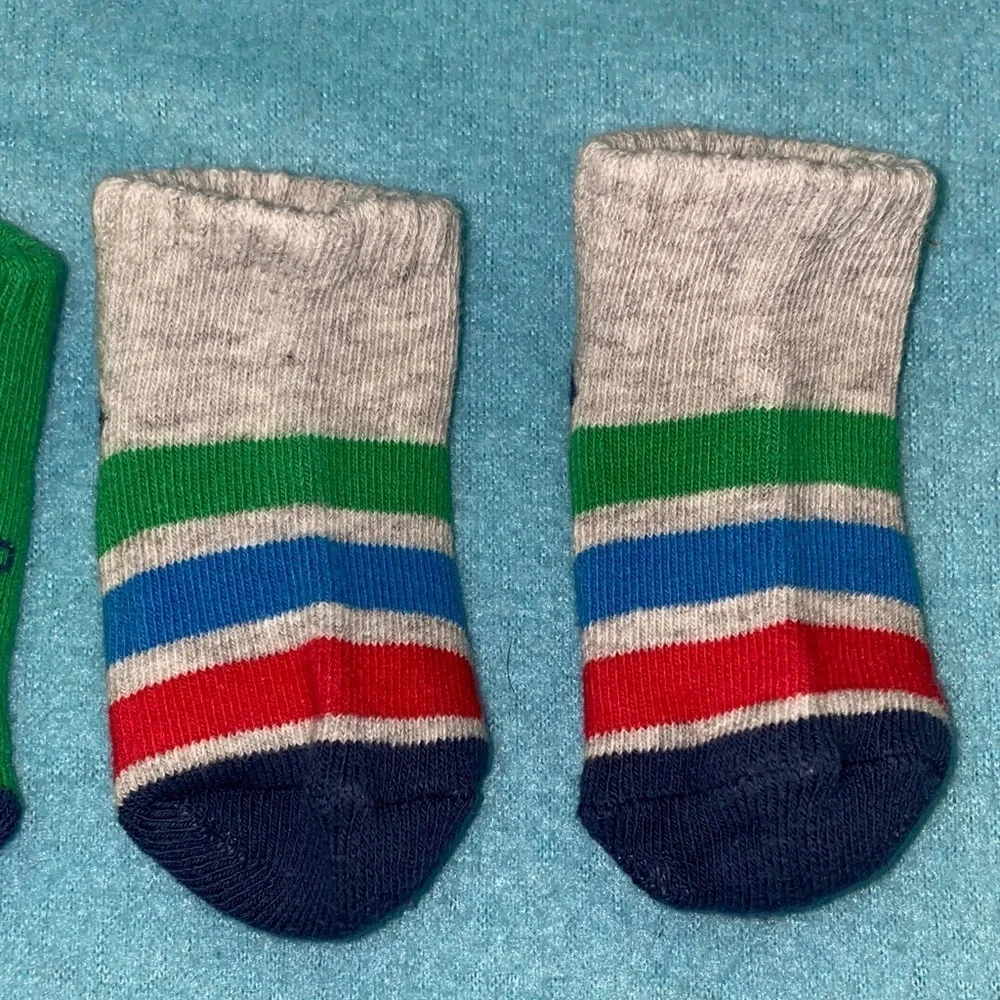 INFANT socks monster truck dump truck stripes cozy comfy 3 pair size 0-6 months
